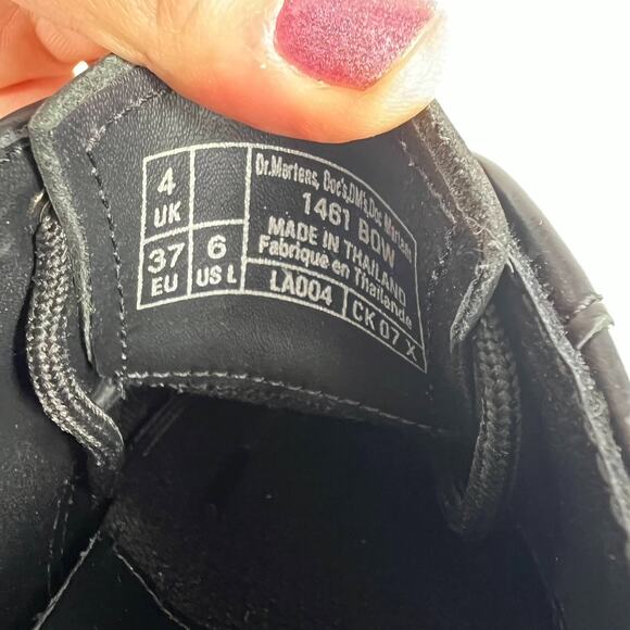 Dr. Martens 1461 Bow Oxford Women's 6 Black Smooth Leather Lace Up Comfort Shoes - Picture 10 of 10